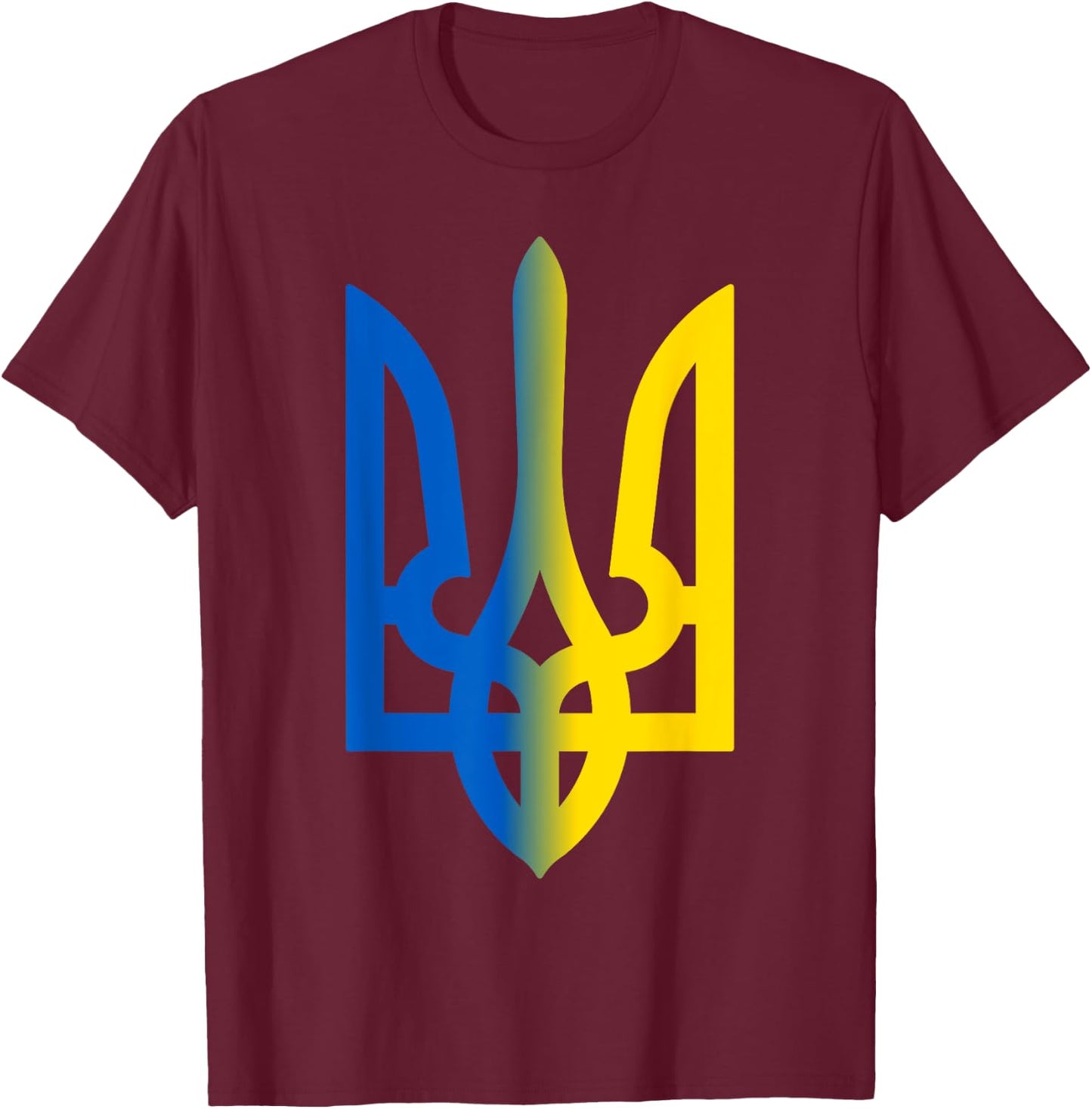 Trident Ukrainian Volodymyr Zelensky President Of Ukraine T-Shirt - T-Shirt | Maroon