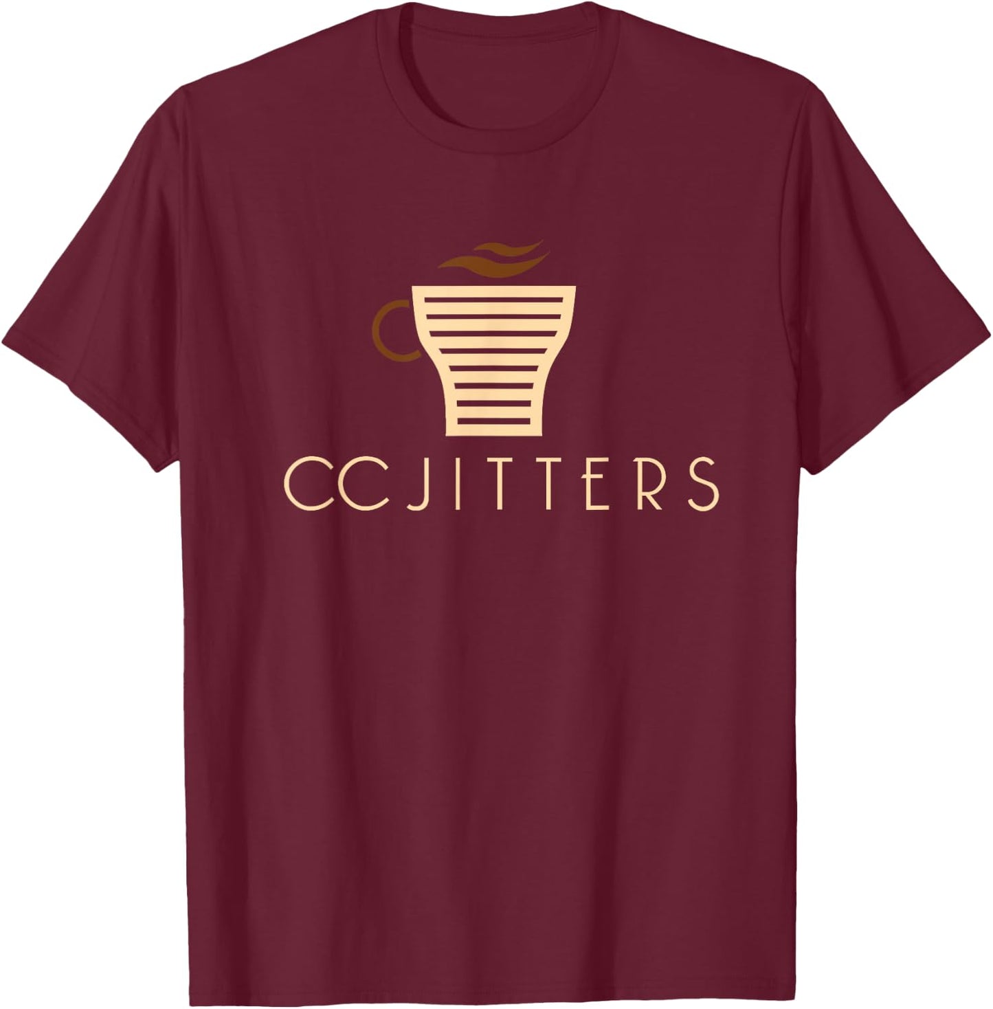 CC Jitters Coffee Shop T-Shirt - T-Shirt | Maroon
