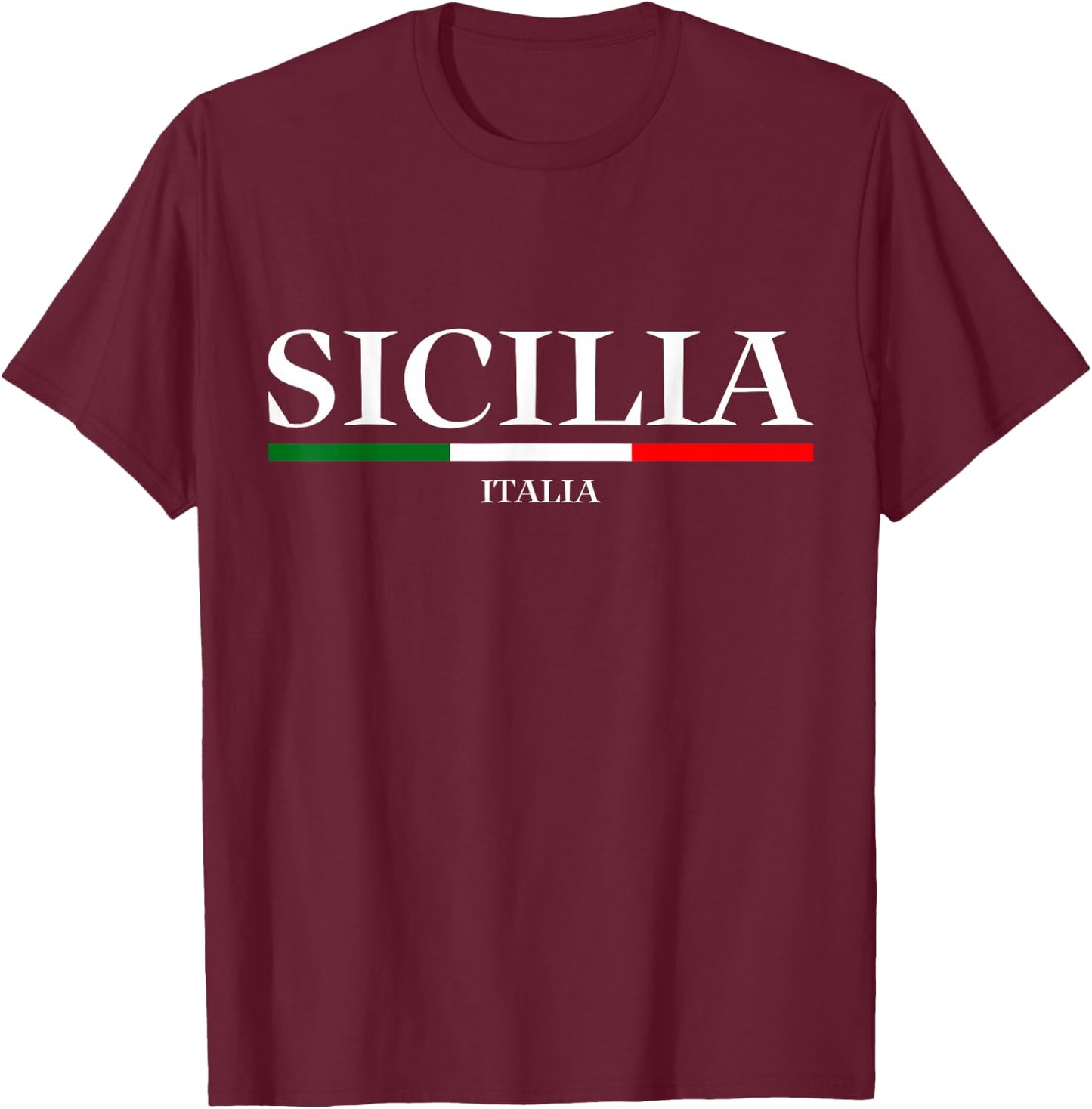 Sicilia Flag Sicily Palermo Italy T-Shirt - T-Shirt | Maroon