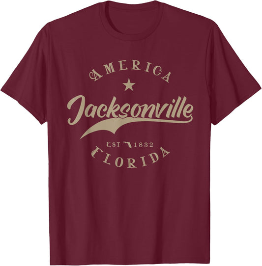 Jacksonville FL | Florida T-Shirt - T-Shirt | Maroon