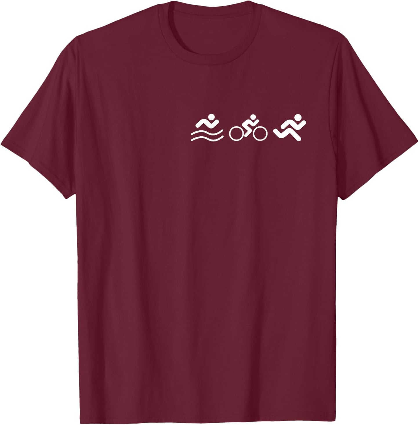 Triathlon Logo Emblem Triathlete Bike Training Triathlon T-Shirt - T-Shirt | Maroon