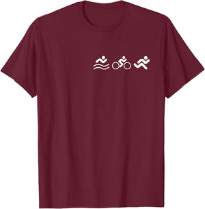 Triathlon Logo Emblem Triathlete Bike Training Triathlon T-Shirt - T-Shirt | Maroon