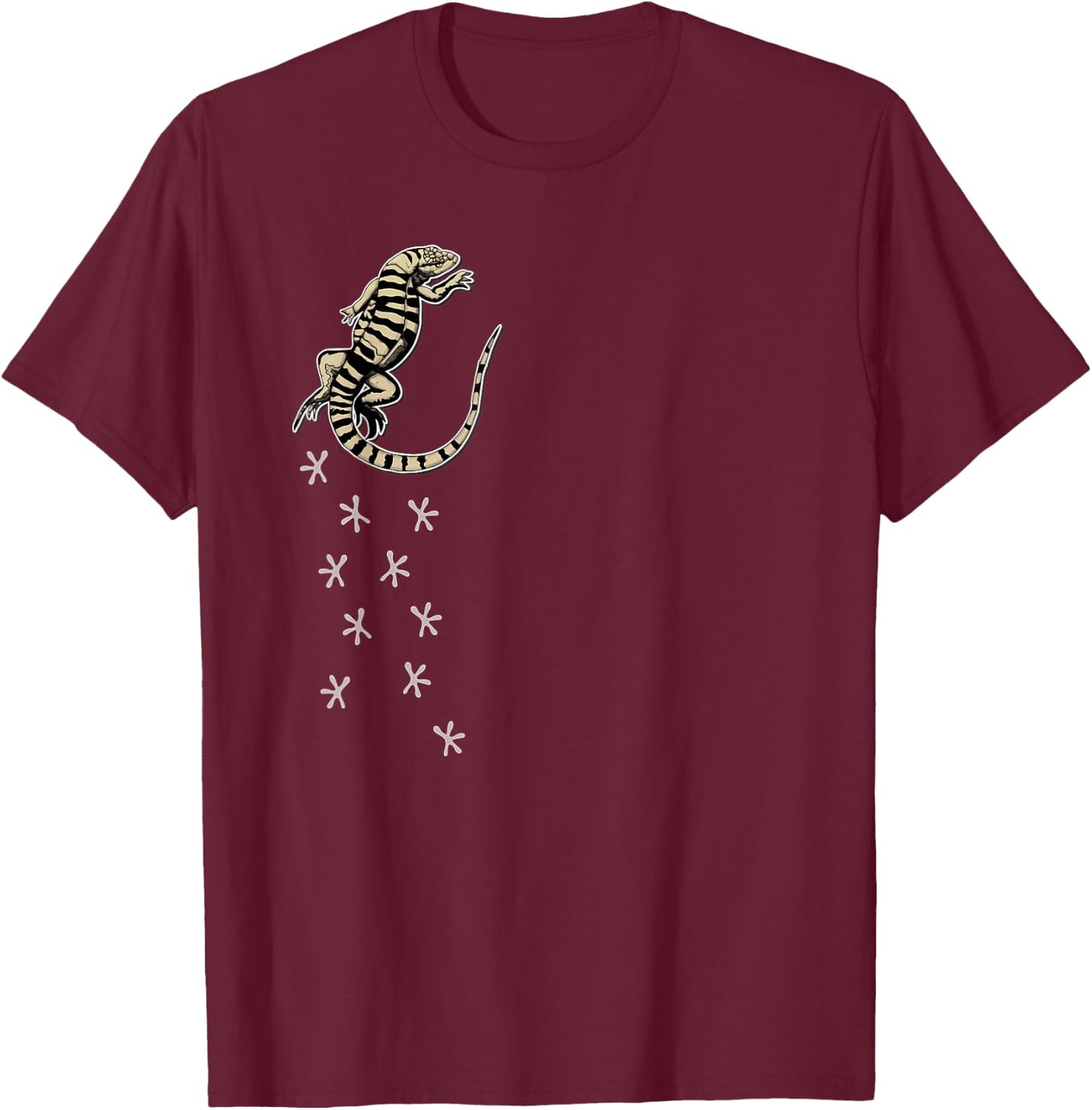 Tegu Owner Footprints Tegu Lover Tegu Lizard T-Shirt - T-Shirt | Maroon