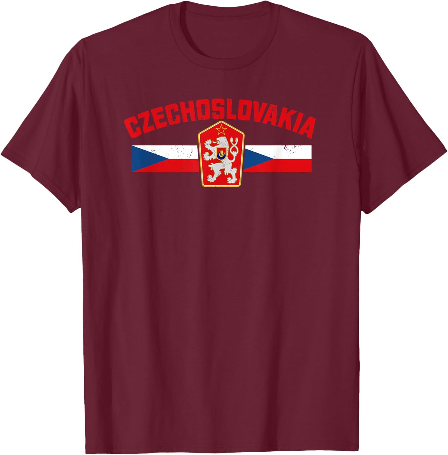 Czechoslovakia Czech Slovak central Europe communist T-Shirt - T-Shirt | Maroon
