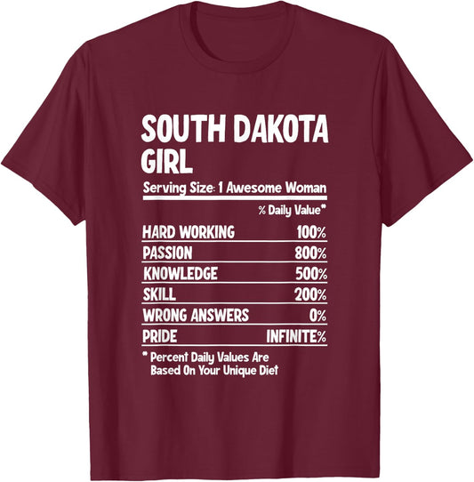 South Dakota Girl T-Shirt - T-Shirt | Maroon