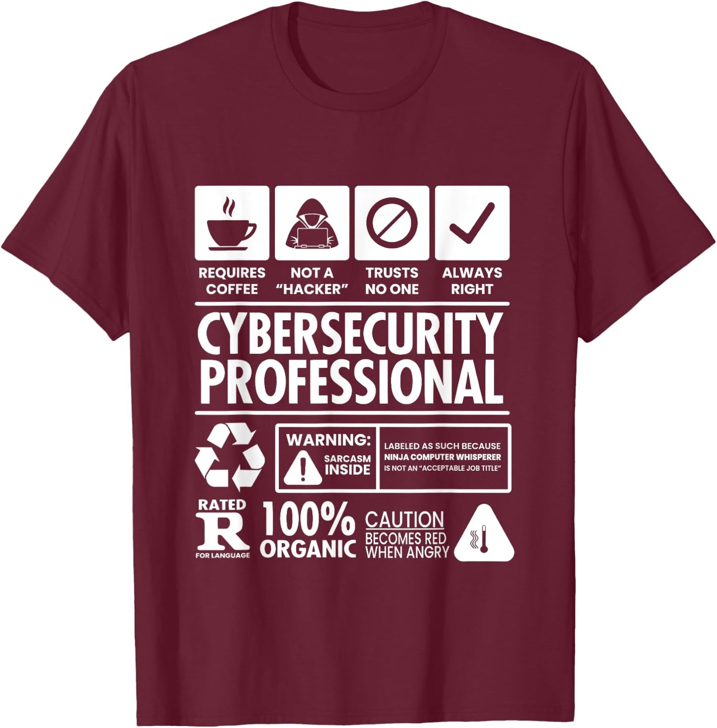Funny Cybersecurity IT Support IT Security Network Engineer T-Shirt - T-Shirt | Maroon