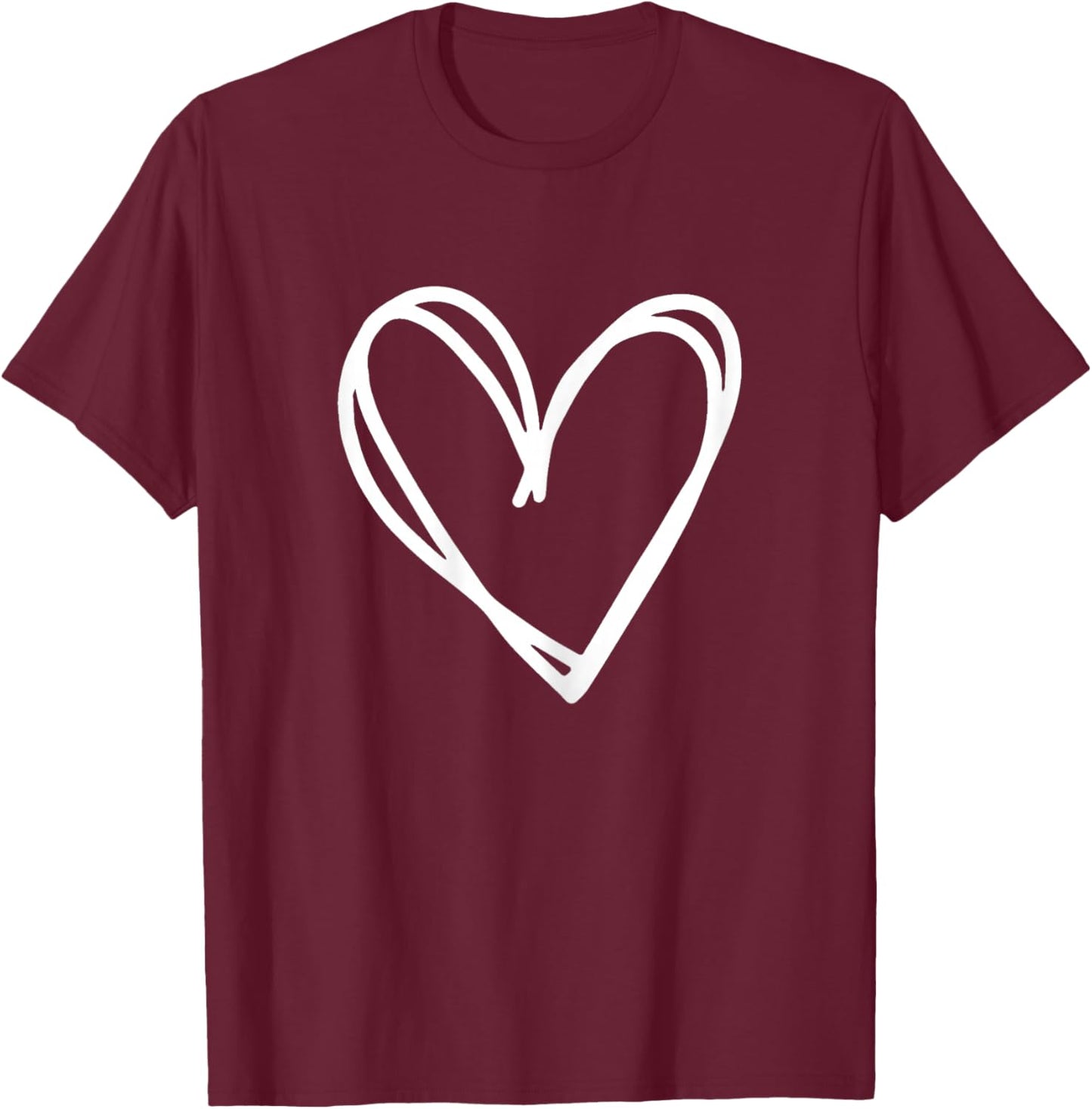 Girls Heart Valentines Day Graphic T-Shirt - T-Shirt | Maroon