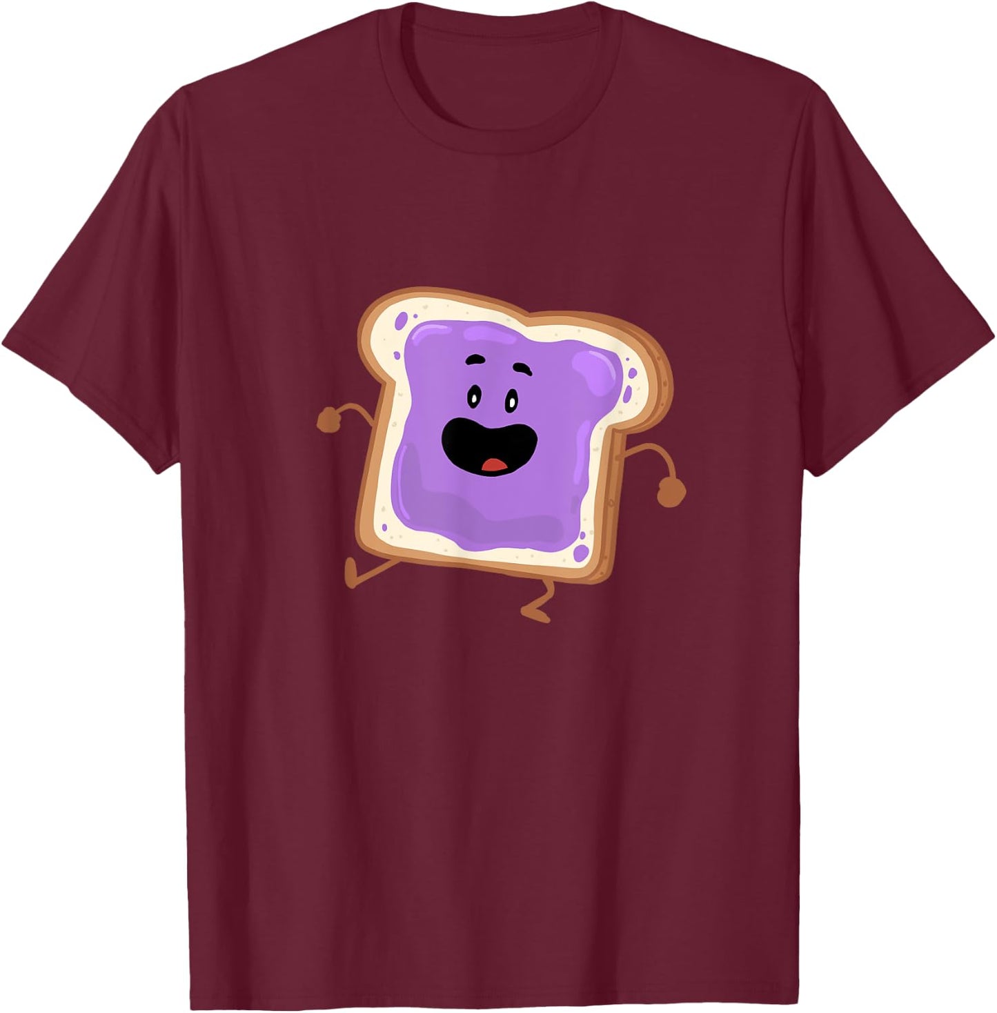 Miftees Besties Dancing Jelly Peanut Butter and Jelly T-Shirt - T-Shirt | Maroon