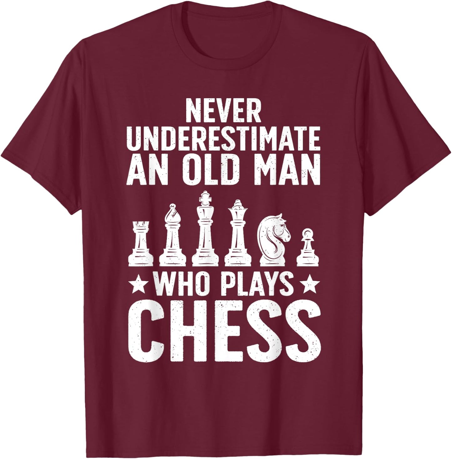 Best Chess Player Art Dad Grandpa Chess Lover Pieces T-Shirt - T-Shirt | Maroon
