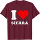 Red Heart I Love Sierra T-Shirt - T-Shirt | Maroon