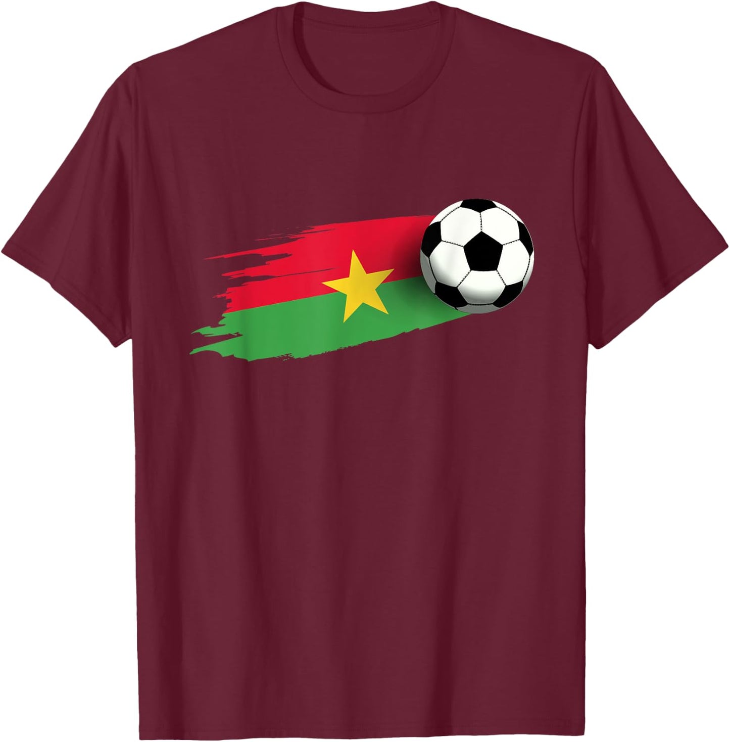 Burkina Faso Flag Jersey Burkinese Soccer Team Burkinese T-Shirt - T-Shirt | Maroon