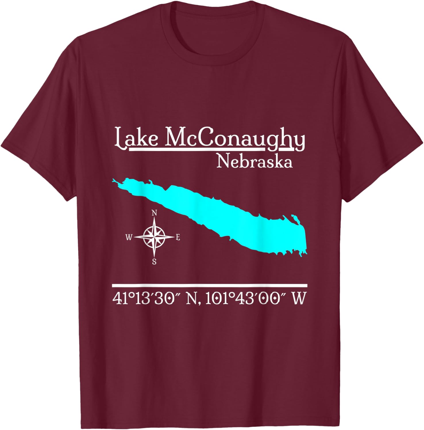 Lake McConaughy - Nebraska T-Shirt - T-Shirt | Maroon