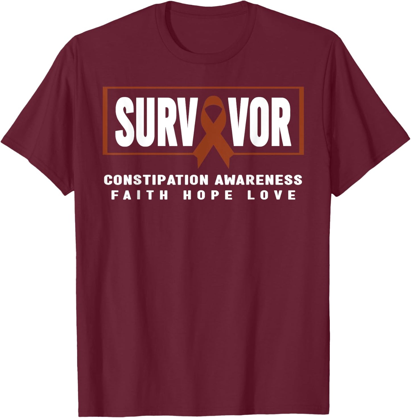 Constipation Awareness Shirt - Constipation Survivor T-Shirt - T-Shirt | Maroon