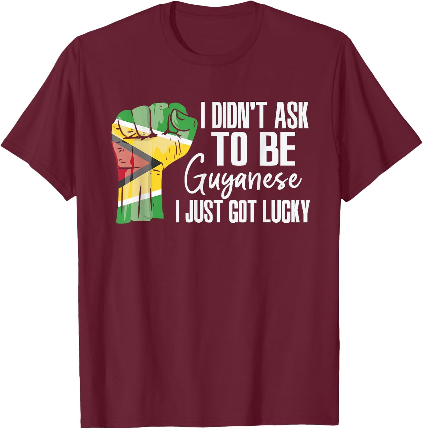 Guyanese Guyana Flag Grown Guyanese Roots Patriot T-Shirt - T-Shirt | Maroon