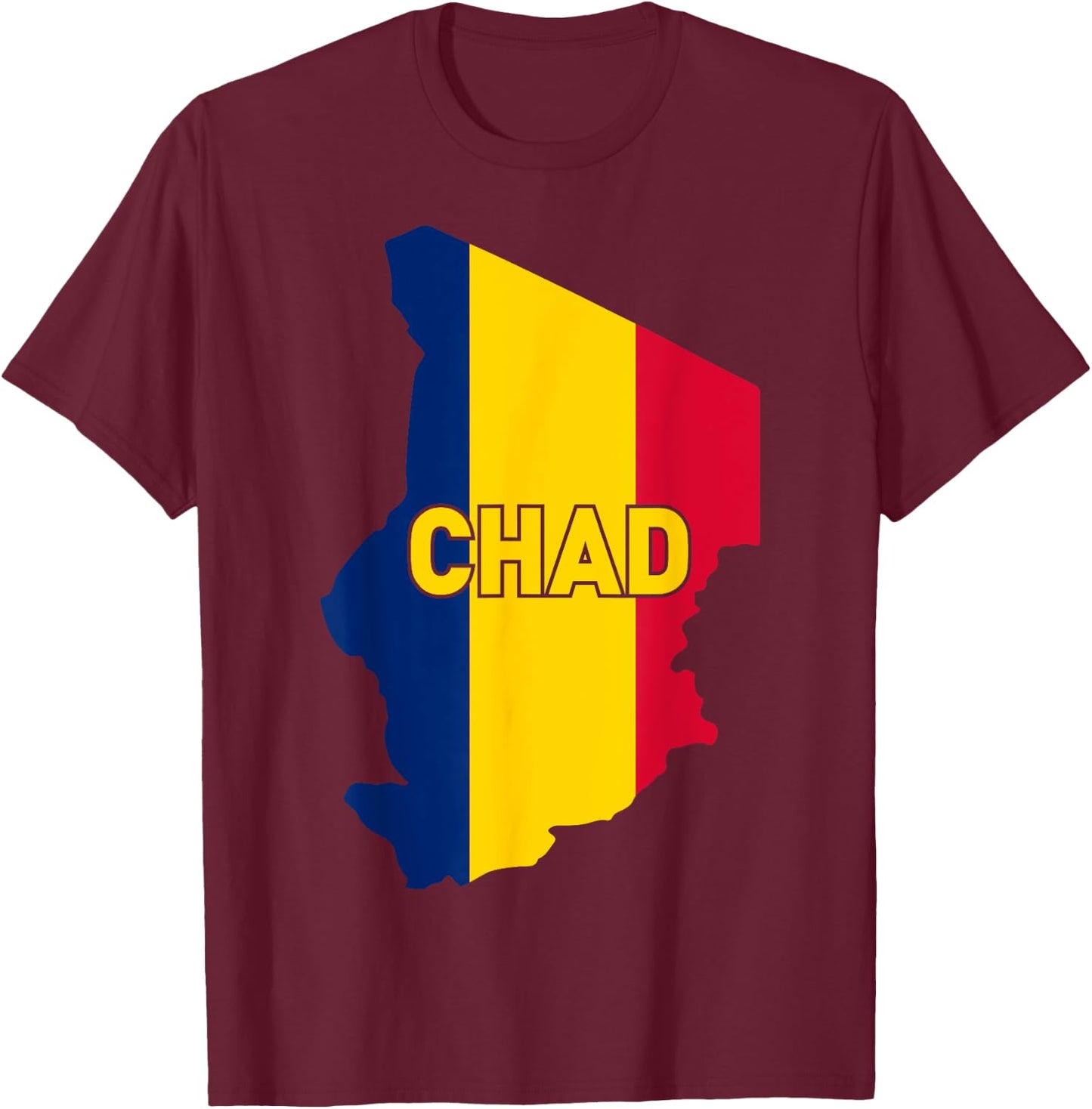 Proud Family and Patriotic Flag of Country Chad Kids Men T-Shirt - T-Shirt | Maroon