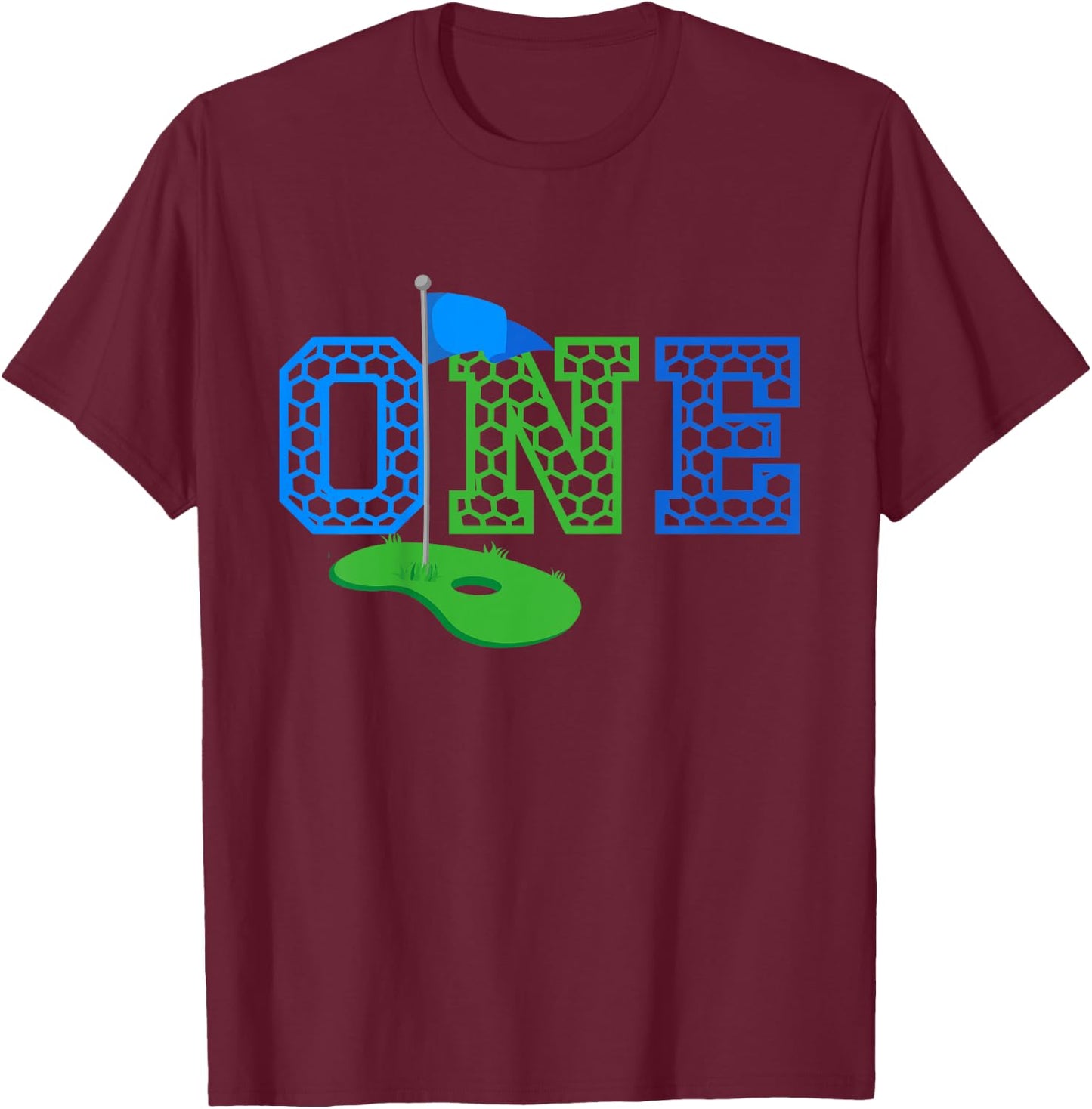 1st Birthday Golfer 1 Year old Golf Boy Girl Birthday T-Shirt - T-Shirt | Maroon