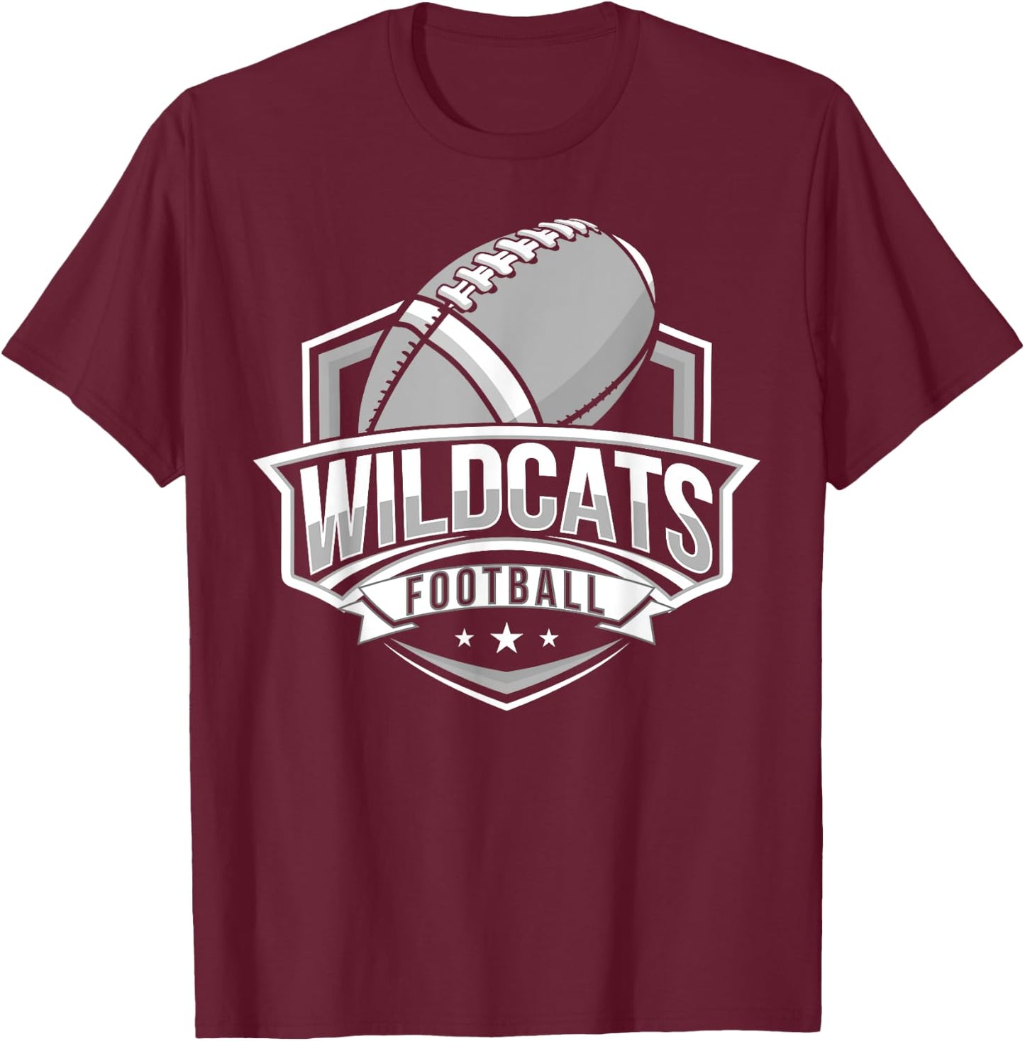 Wildcats Game Day Football Mascot Roar With Pride! T-Shirt - T-Shirt | Maroon