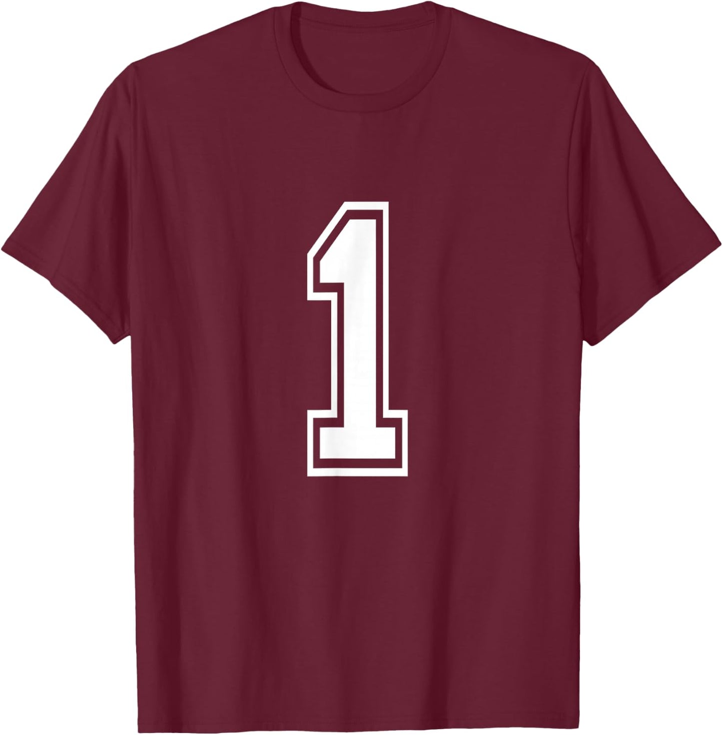 Number 1 Varsity Sports Team Jersey 1st Birthday 1 Year T-Shirt - T-Shirt | Maroon
