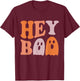 Hey Boo Funny Ghost Halloween Ghost T-Shirt - T-Shirt | Maroon