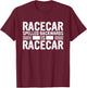 Racecar Spelled Backwards Mechanic Funny Car Racing Saying T-Shirt - T-Shirt | Maroon