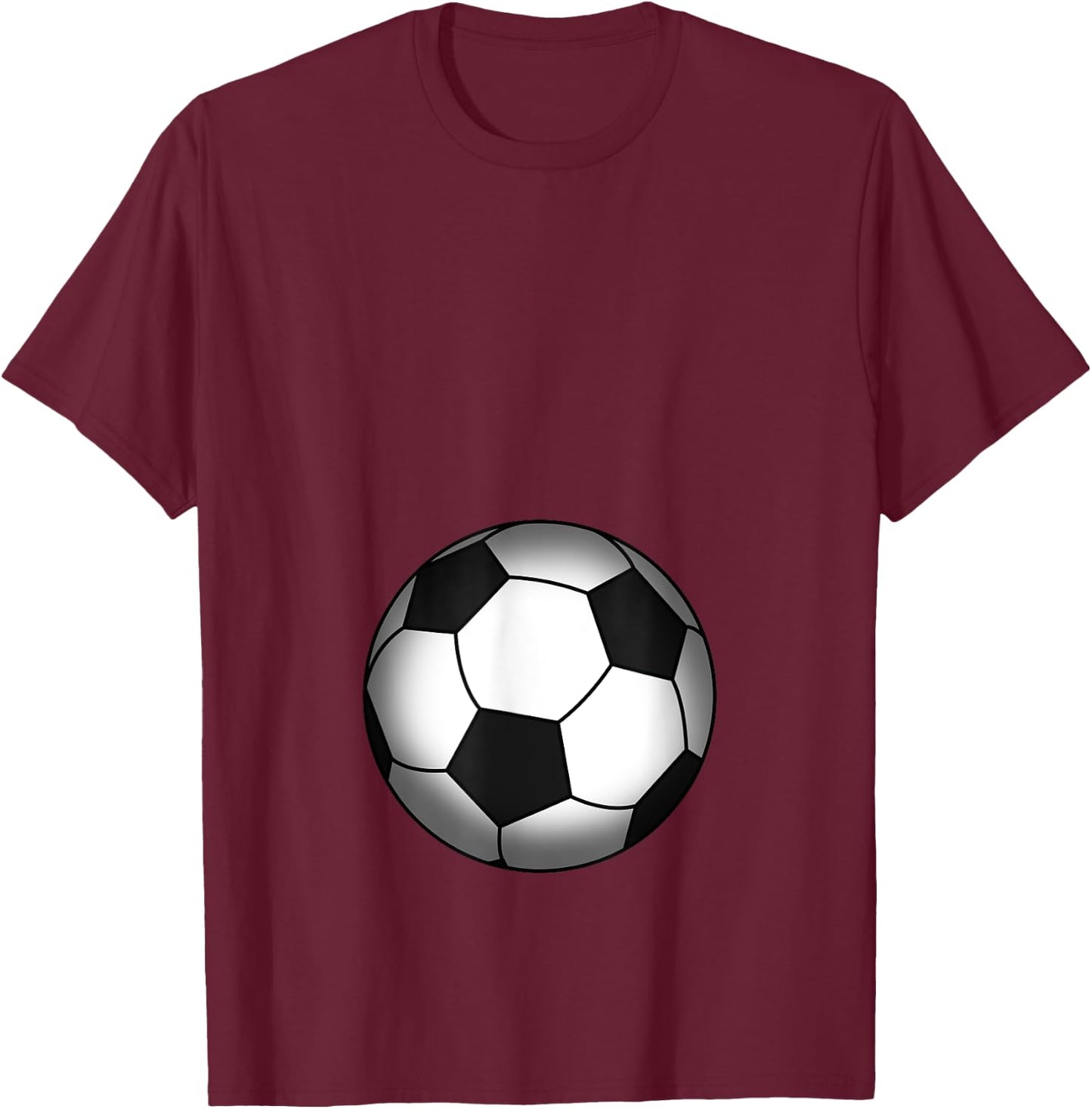 Funny Soccer Player Belly Pregnant Mama T-Shirt - T-Shirt | Maroon