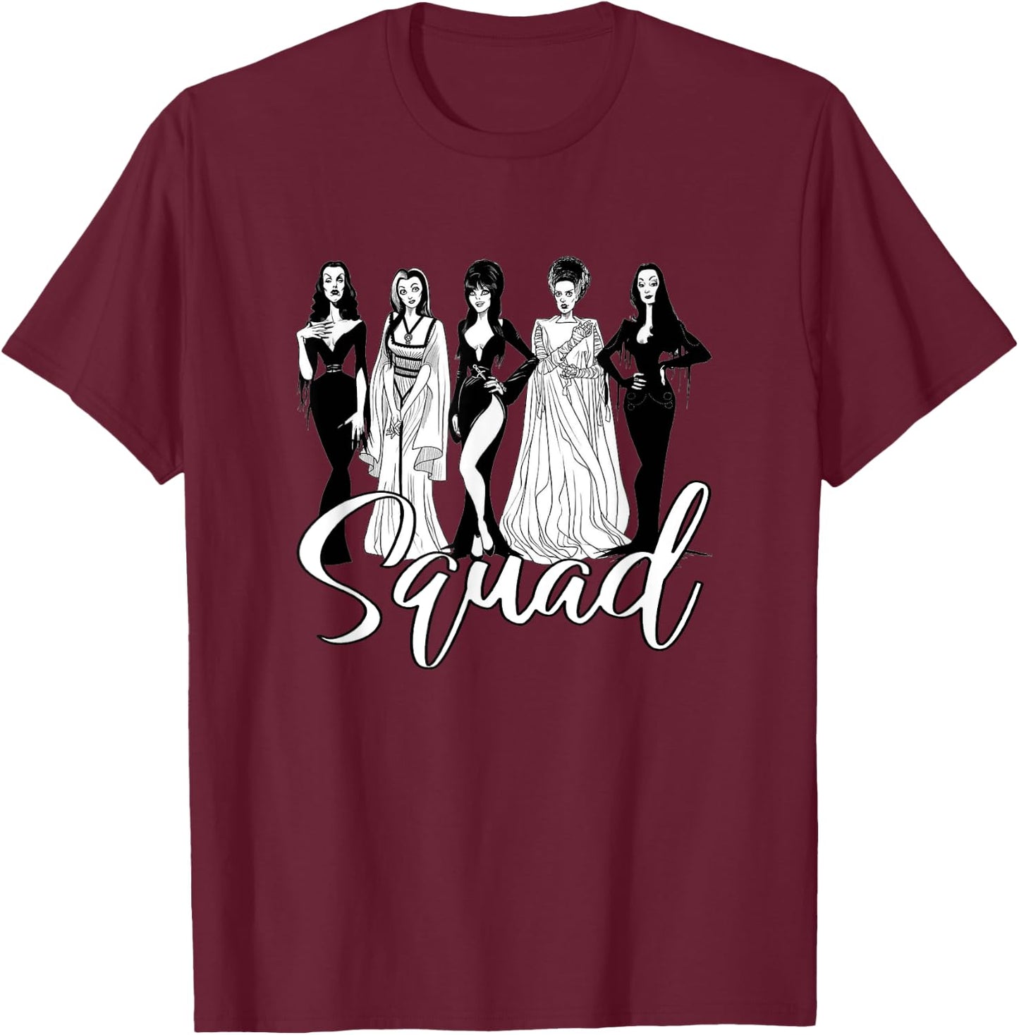 Goth Squad Halloween Ghoul Gang Goth Queen Horror Movies T-Shirt - T-Shirt | Maroon