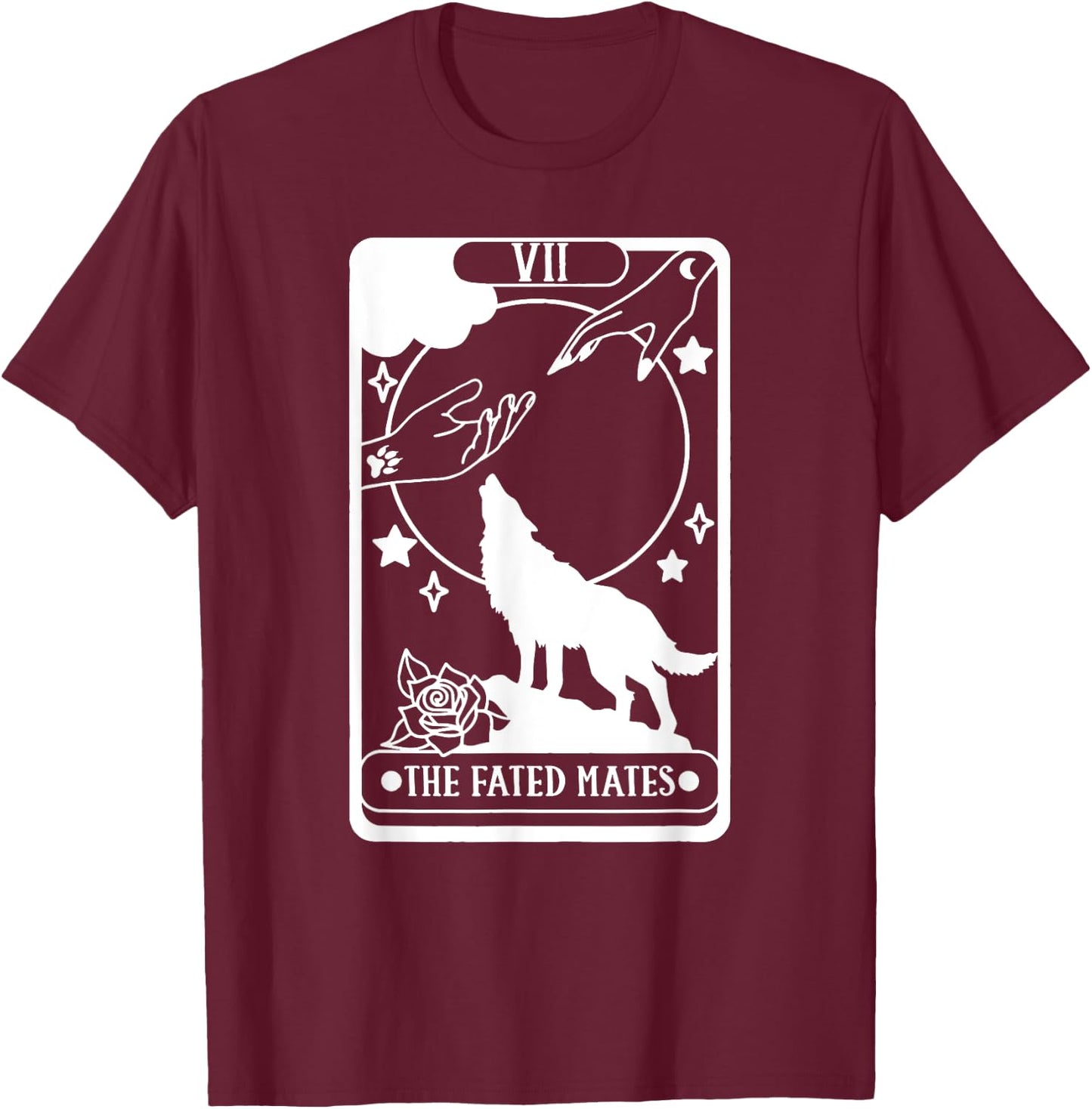 The Fated Mates Tarot Card, Funny Book Lover T-Shirt - T-Shirt | Maroon
