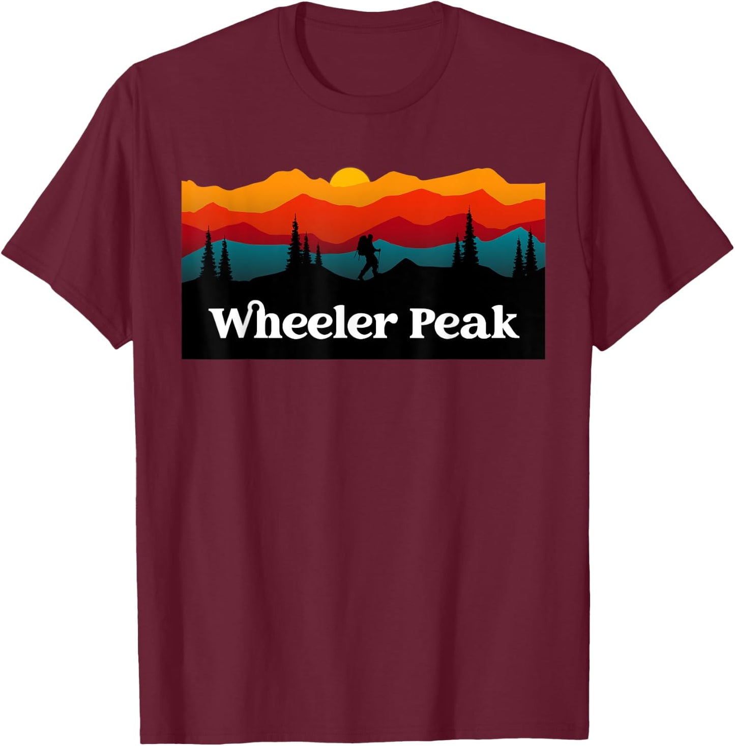 Outdoor hiking nature Wheeler Peak national park trekking T-Shirt - T-Shirt | Maroon