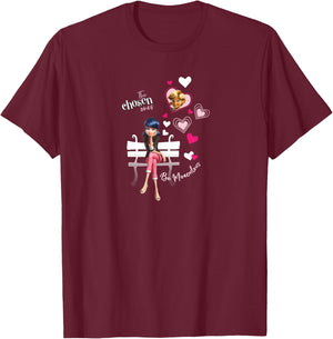 Miraculous Ladybug Charming Paris Adrien & Marinette T-Shirt - T-Shirt | Maroon