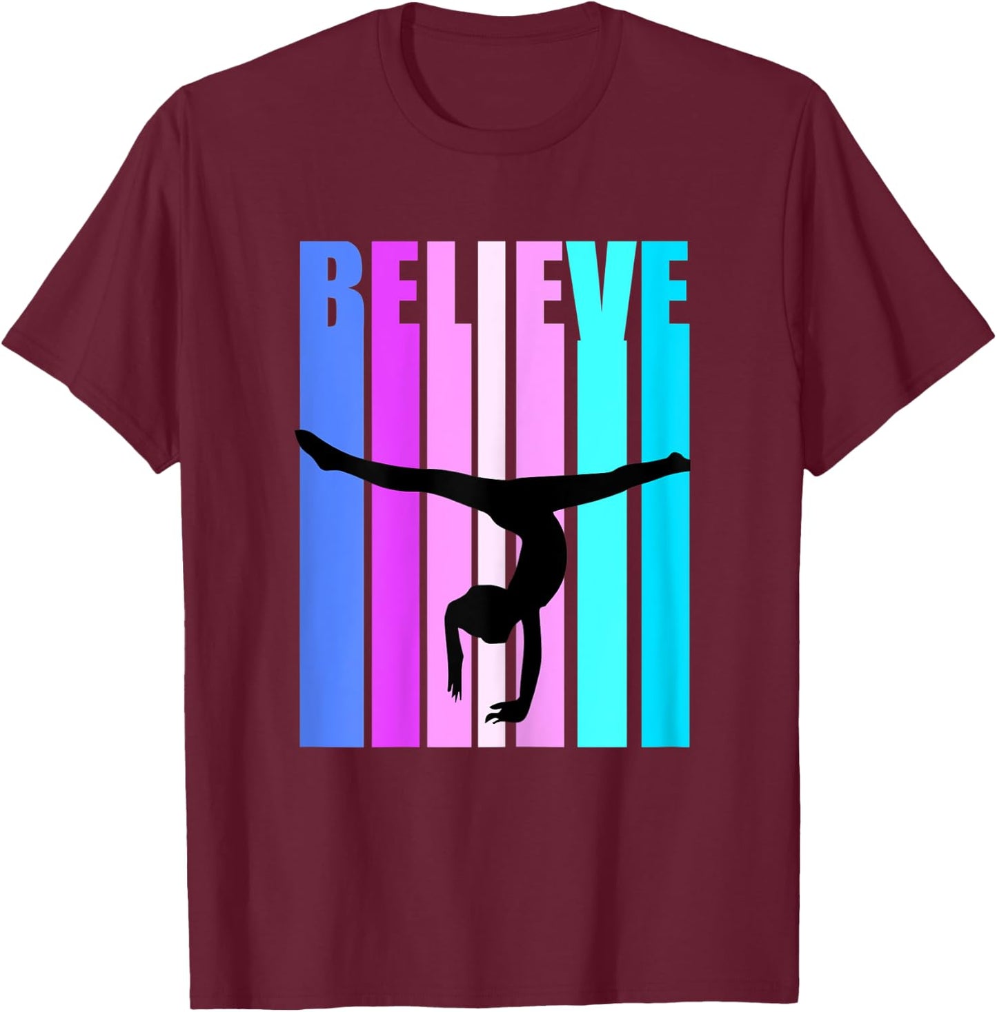 Girls Gymnastics Motivational Inspiring Handstand Queen T-Shirt - T-Shirt | Maroon