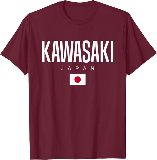 Cities of Japan Kawasaki Japan Black -Kids Cotton 100% Polyester 0% Small Short Sleeve Classic Fit Lightweight, Classic fit, Double-needle sleeve and bottom hem T-Shirt - T-Shirt | Maroon