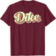 Dike Retro Art Baseball Font Vintage T-Shirt - T-Shirt | Maroon