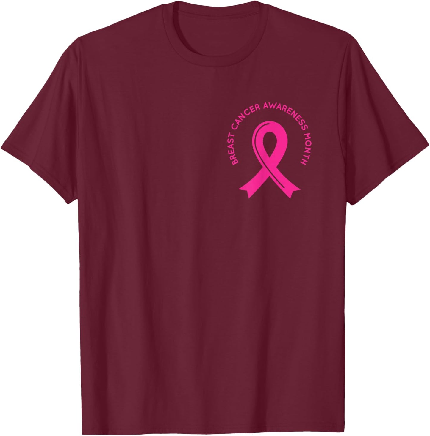 Breast Cancer Awareness Pink Ribbon Support Squad Cancer T-Shirt - T-Shirt | Maroon