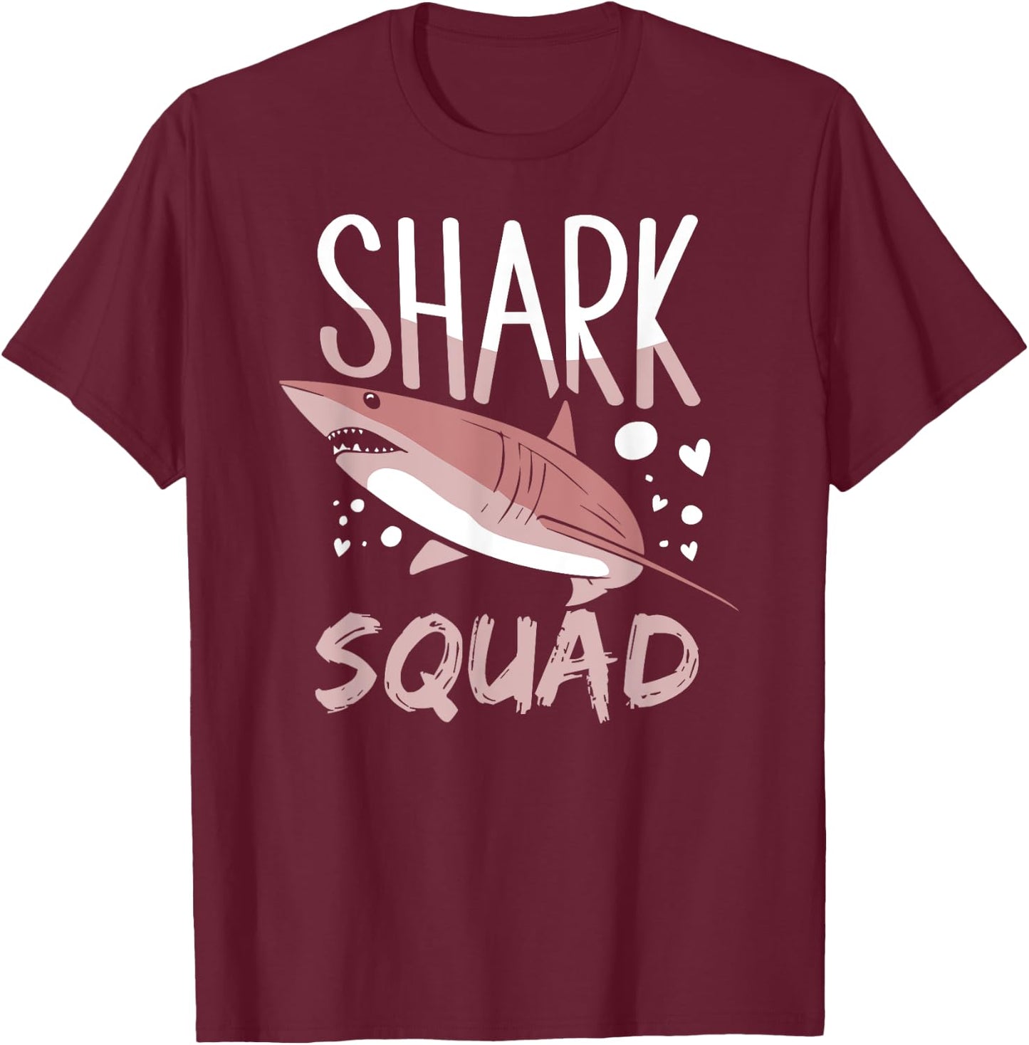 Shark Squad Cute Sharks Lover Fan T-Shirt - T-Shirt | Maroon