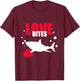 Kids Love Bites Toddler Valentines Day Shark Lover Boy Funny T-Shirt - T-Shirt | Maroon