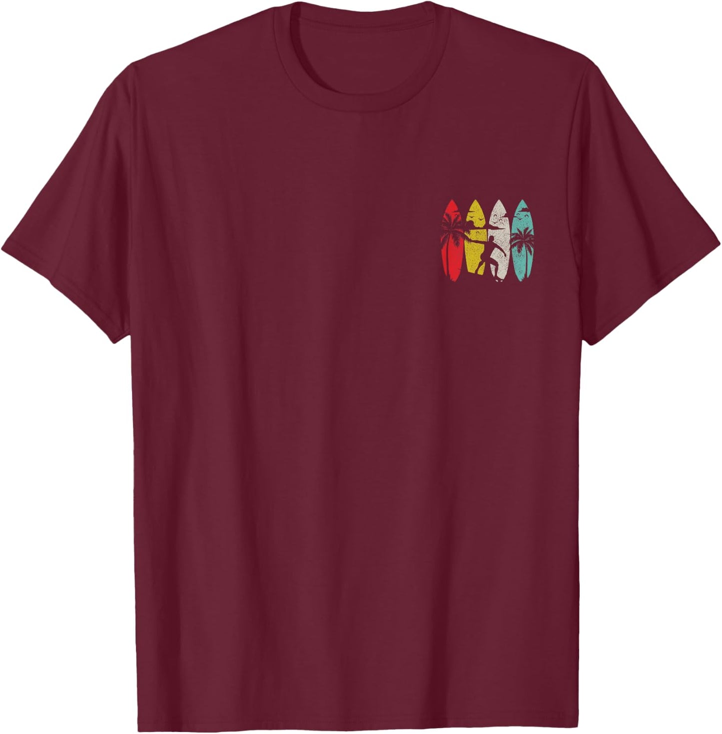 Surfer Surfboard Vintage Surfing Beach Summer Surf T-Shirt - T-Shirt | Maroon