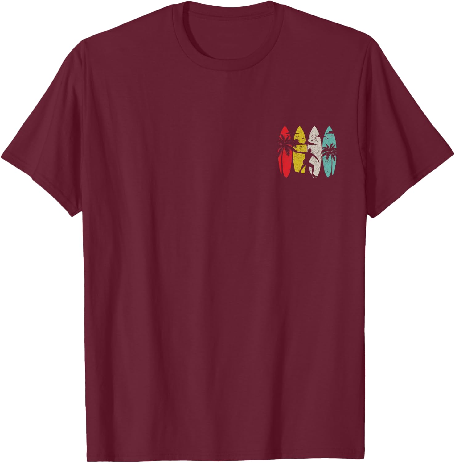 Surfer Surfboard Vintage Surfing Beach Summer Surf T-Shirt - T-Shirt | Maroon