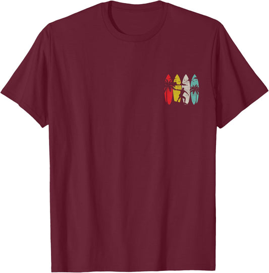 Surfer Surfboard Vintage Surfing Beach Summer Surf T-Shirt - T-Shirt | Maroon