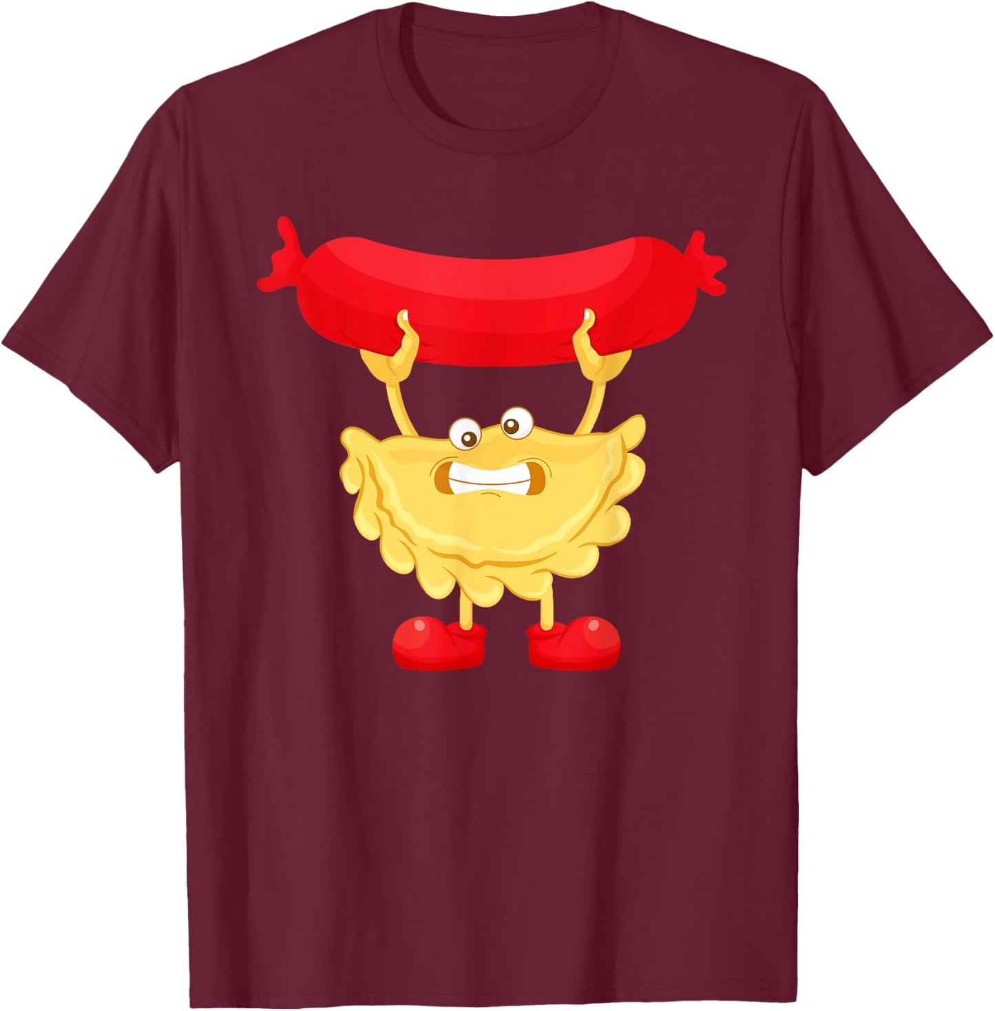 Cute Pierogi Kielbasa Art Women Sausage Polish Food T-Shirt - T-Shirt | Maroon