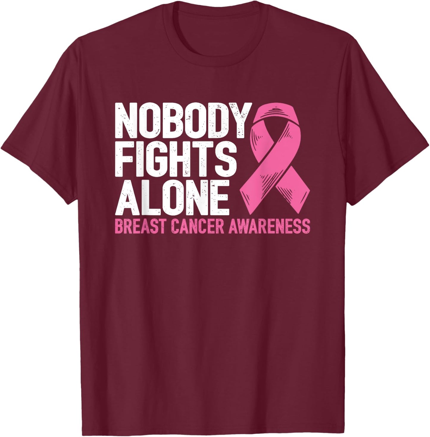 Breast Cancer Support Family Fight Breast Cancer Awareness T-Shirt - T-Shirt | Maroon