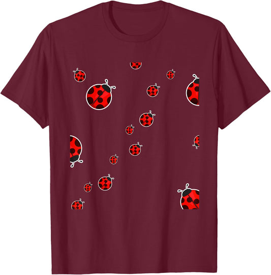 Cute Ladybugs Everywhere Bugs Lover Biologist Insects T-Shirt - T-Shirt | Maroon