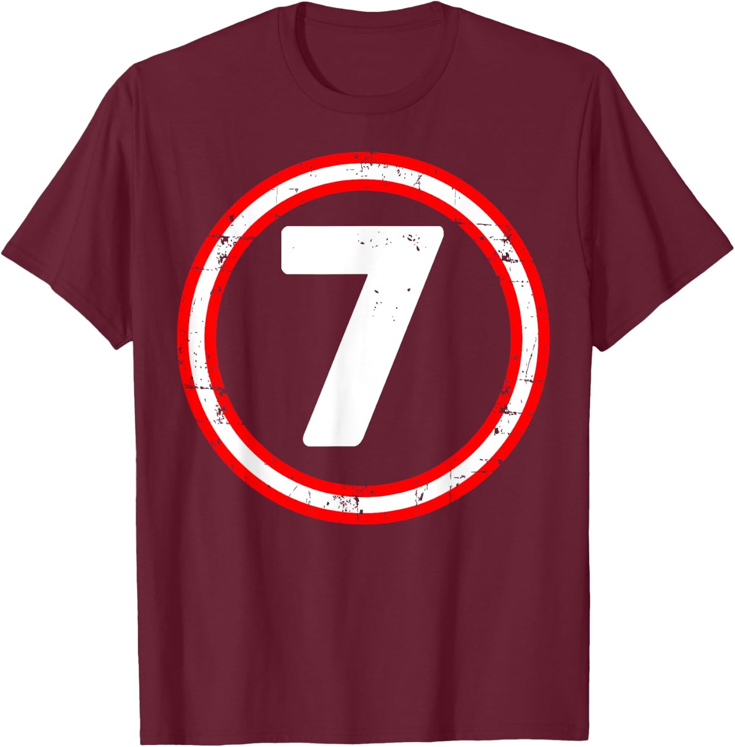 7th Birthday of Boy or Girl, 7 Years Old, Seven T-Shirt - T-Shirt | Maroon