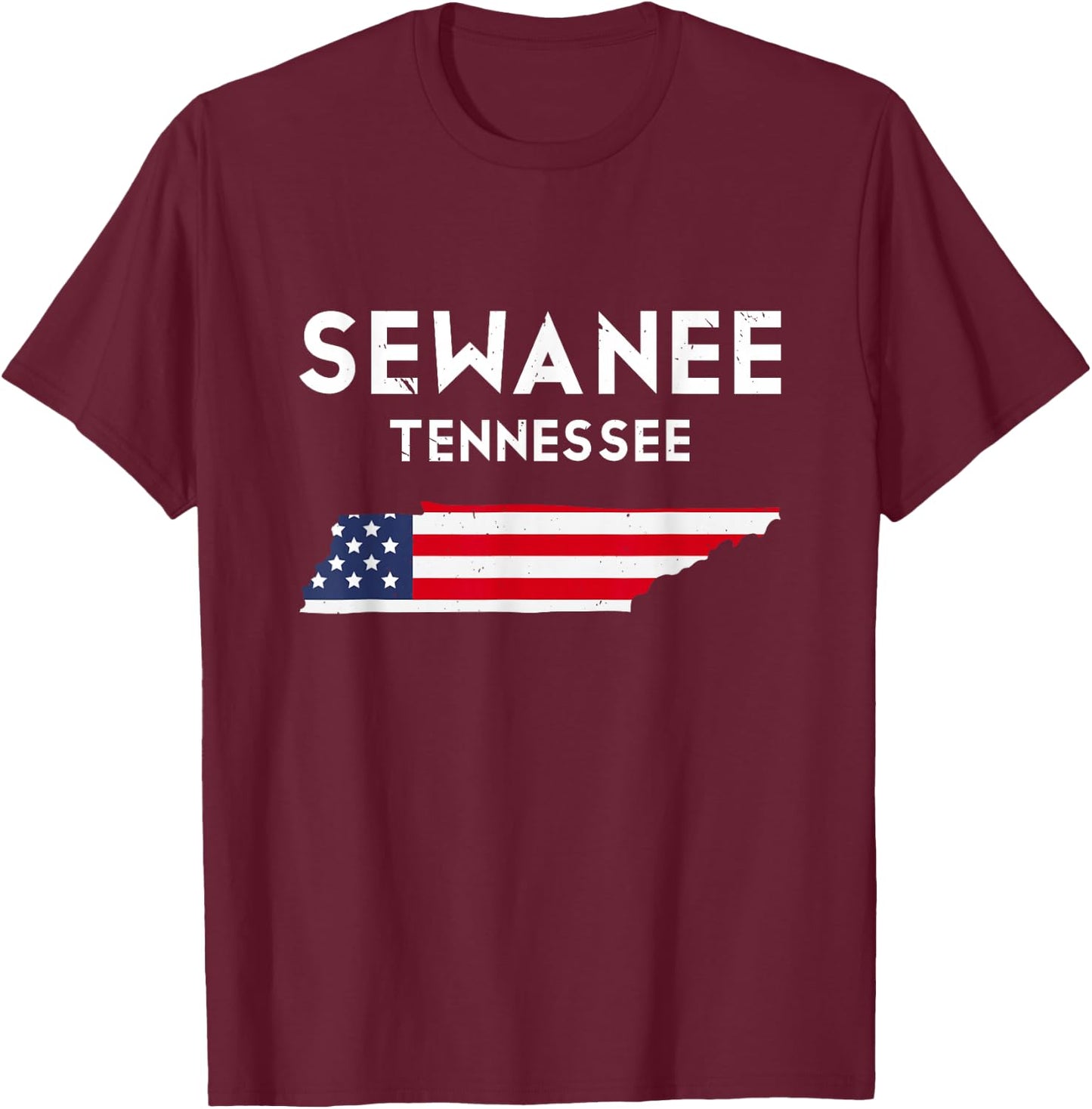 Sewanee Tennessee USA State America Travel Tennessean T-Shirt - T-Shirt | Maroon
