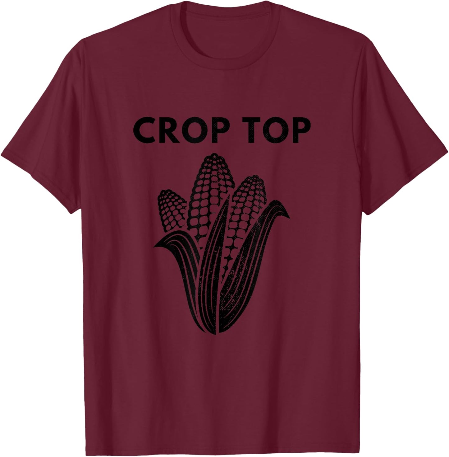 Crop Top Funny Vegetable Farming Vegetarian Farmer T-Shirt - T-Shirt | Maroon