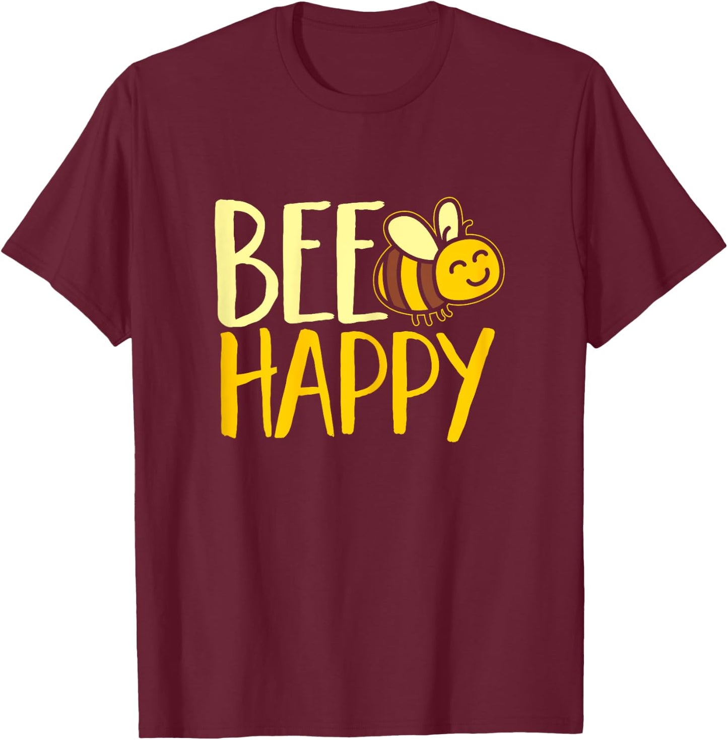 Kids & Women Bumble Bee Cute Bee Happy T-Shirt - T-Shirt | Maroon