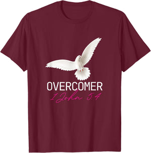 Christian Faith Overcomer Motivational Inspirational T-Shirt - T-Shirt | Maroon