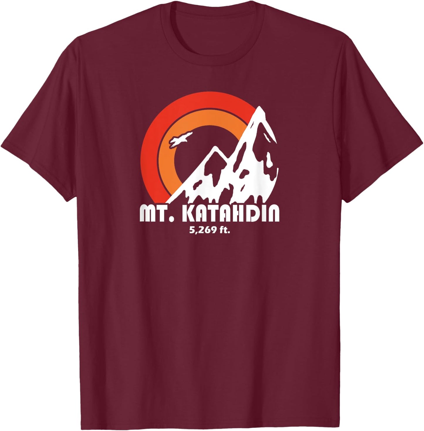 Mt. Katahdin Maine T-Shirt - T-Shirt | Maroon