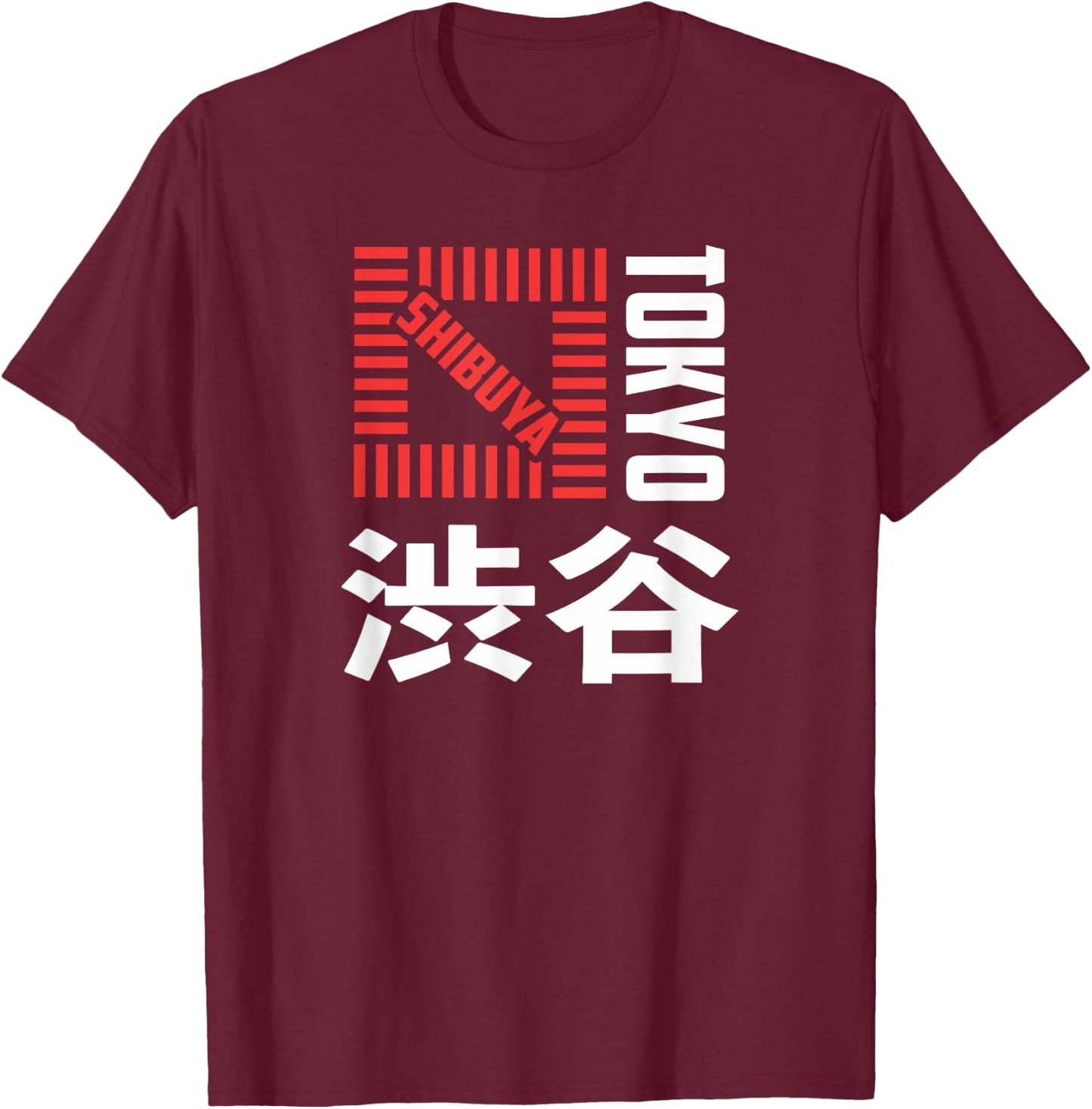 Shibuya Tokyo Japan Souvenir Japanese Kanji Shibuya Crossing T-Shirt - T-Shirt | Maroon