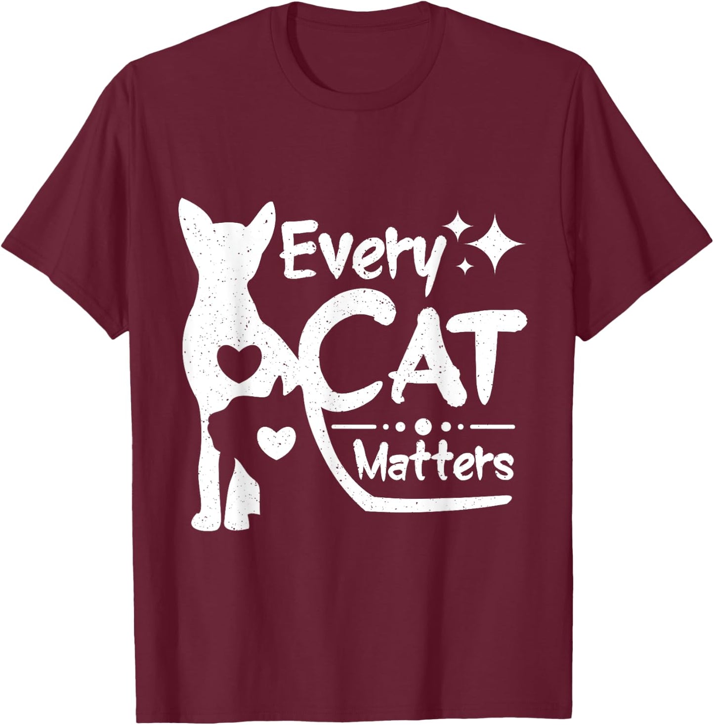 Cat rescue Every cat matters Women Girls Kids T-Shirt - T-Shirt | Maroon