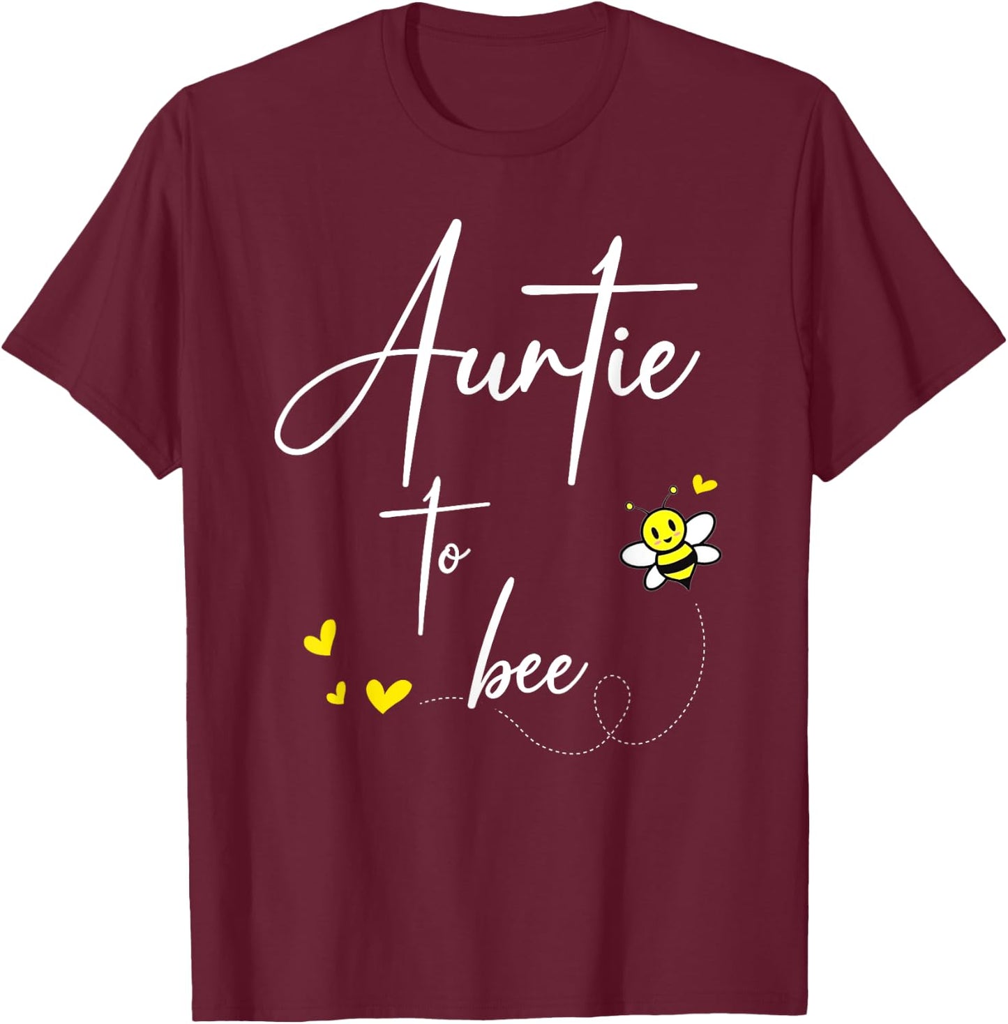 Auntie To Bee Funny Matching Family T-Shirt - T-Shirt | Maroon